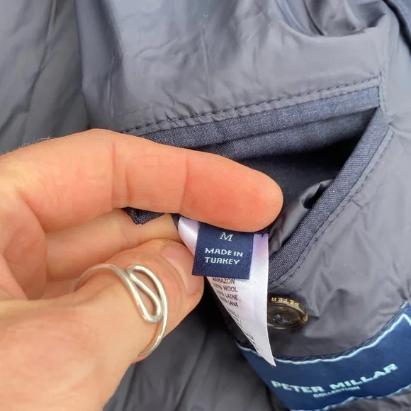 Peter Millar Excursionist Lite navy 100% wool travel zip jacket M